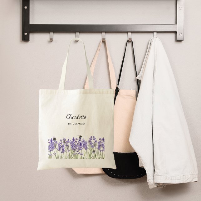 Lavender blommor bridesmaid tygkasse (Skapare uppladdad)
