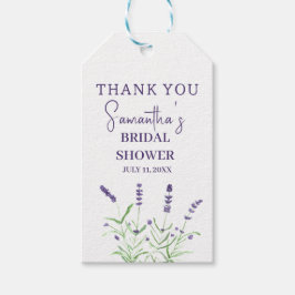 Lavender-blommor Lila Watercolor-Möhippa Presentetikett
