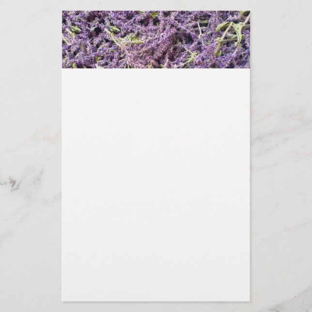 Lavender Blommor mönster Brevpapper (Framsida)