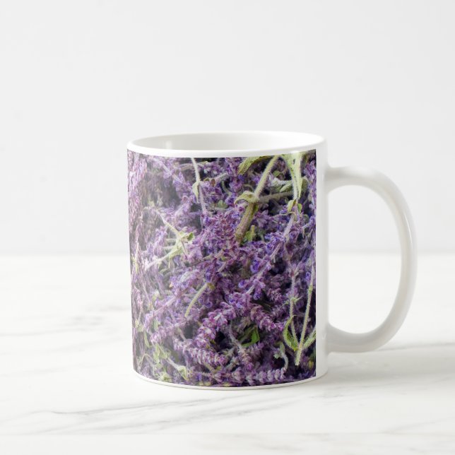 Lavender Blommor mönster Kaffemugg (Höger)