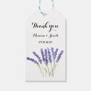 Lavender-blommor vattenfärgen rustik örter Bröllop Presentetikett