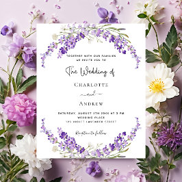 Lavender blommor violett bröllopsinbjudan