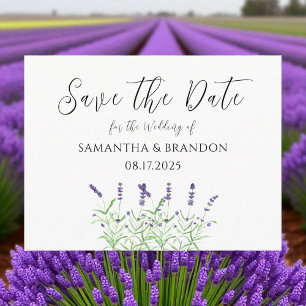 Lavender-blommor Watercolor Lila Blommigt Rustic Vykort