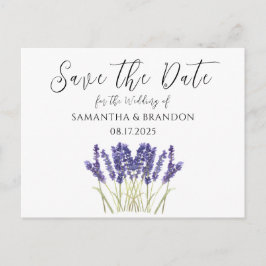 Lavender-blommor Watercolor Lila Blommigt Rustic Vykort