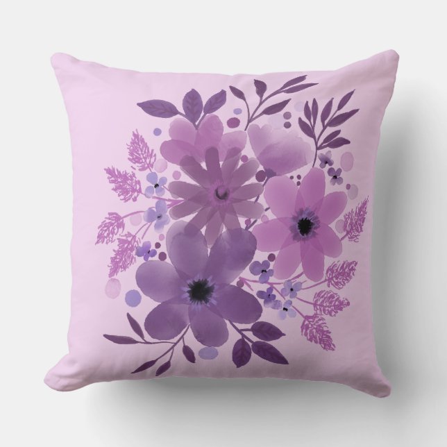 Lavender Bloom Bouquet Pillow Kudde (Framsida)