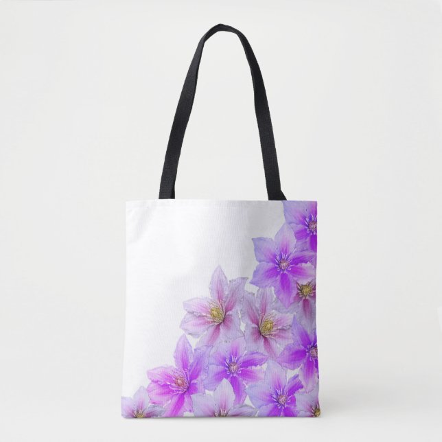 Lavender Bloom Tote Bag - Mjuka Blommigtar för all Tygkasse (Framsida)