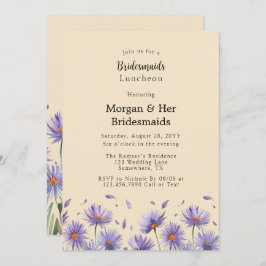 Lavender Bloom Wildblommor Bridesmaids Luncheon Inbjudningar