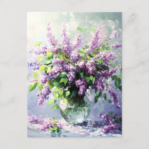 Lavender Blooming Lilac Bouquet Helg Vykort