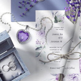 Lavender Blooms Bröllop Inbjudningar