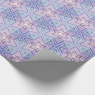 Lavender & Blue Geometric Star Maze Mönster Presentpapper