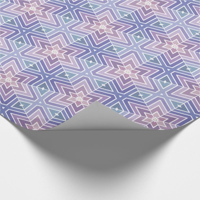 Lavender & Blue Geometric Star Maze Mönster Presentpapper (Hörn)