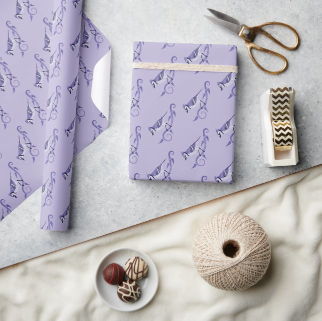 Lavender Blue Jay Wrapping Papper Presentpapper (Hantverk)