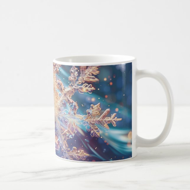 Lavender/Blue jul Snowflake Digital Art Kaffemugg (Höger)
