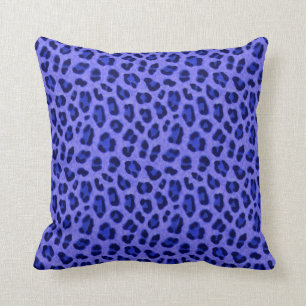 Lavender Blue Leopard Animal Print Skin Mönster  Kudde
