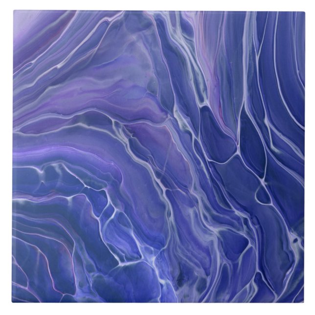 Lavender Blue Marble Acrylic Abstrakt Kakelplatta (Framsidan)