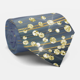 Lavender & Blue Marble Guld Glitter Necktie Slips