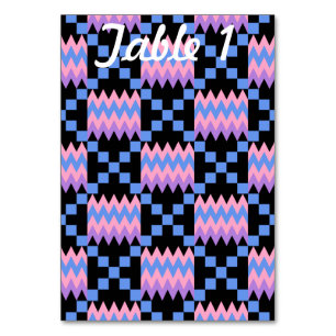 Lavender Blue Rosa Kente Wedding Reception Bord Bordsnummer