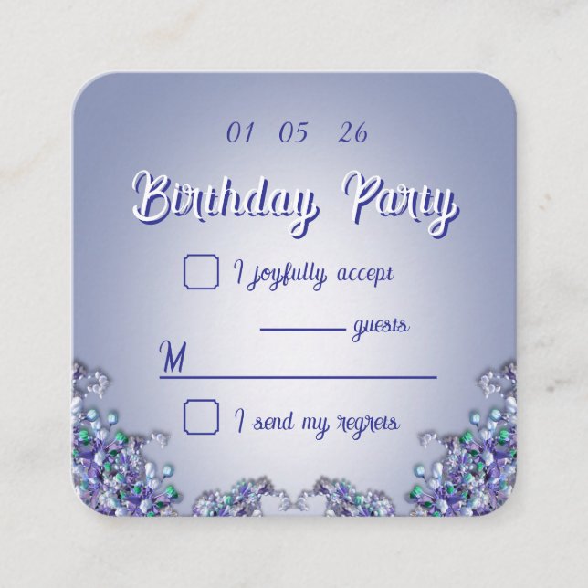 Lavender Blue Spring Florals Enclosure Card Tilläggskort (Framsida)