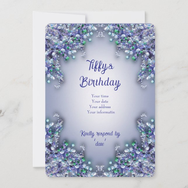Lavender Blue Spring Lilac Invitation Card Tack Kort (Framsida)