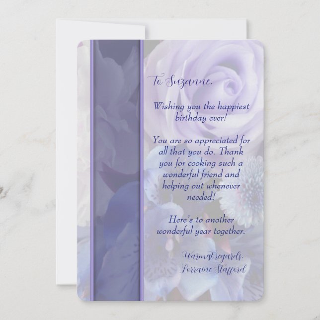 Lavender Blue Vår Ro Blommigt Birthday Card Inbjudningar (Framsida)