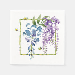 Lavender Blue Wisteria Watercolor Pappersservett