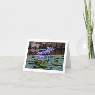 "LAVENDER--BLUELOTUSBLOMMABLOMMAR OCH LILJADYNOR KORT