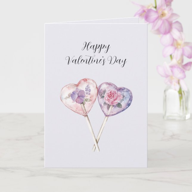 Lavender Blush Pink Floral Heart Valentine's Day Kort (Orkide)