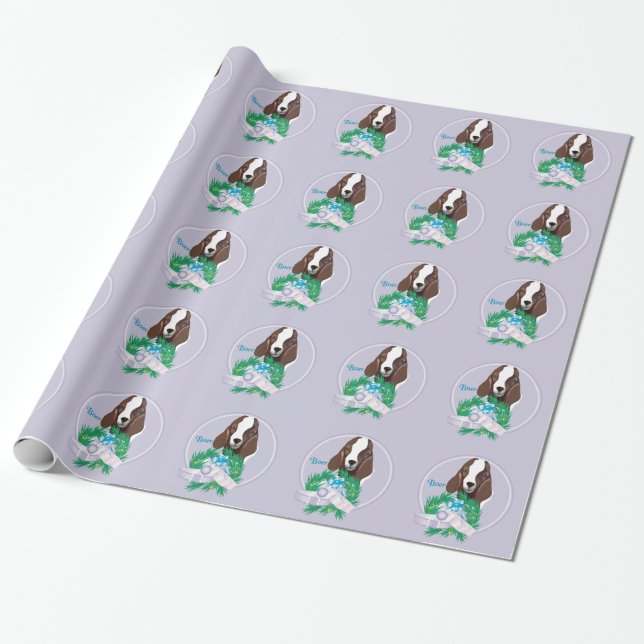 Lavender Boer Goat-julafton Wrapping Presentpapper (Utrullad)