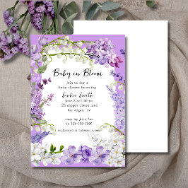 Lavender Boho Baby in Bloom Baby Shower Inbjudningar