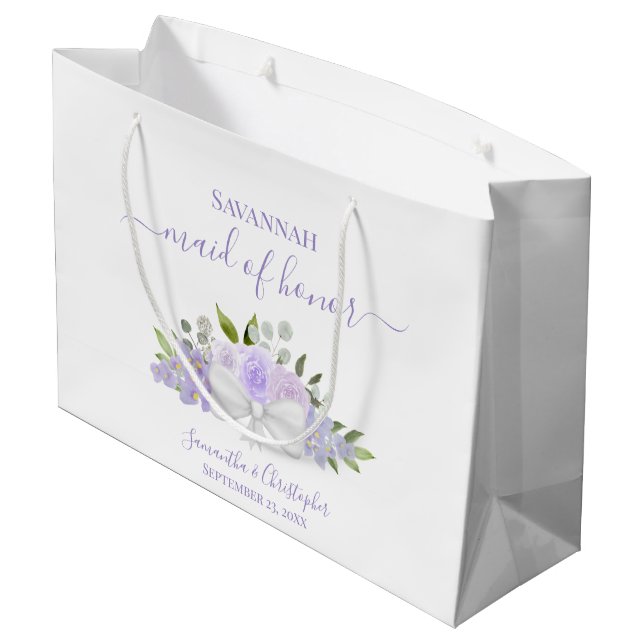 Lavender Boho Roses Bouquet Wedding Maid of Honor (Baksidan Vinklad)