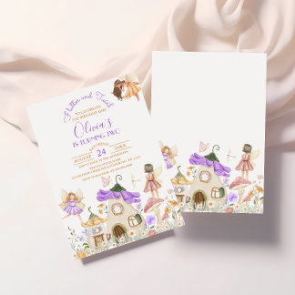 Lavender Boho WildblommFairy Birthday Inbjudningar