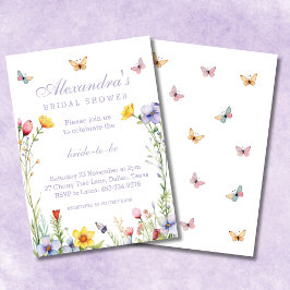 Lavender Boho WildblommVår Möhippa Inbjudningar