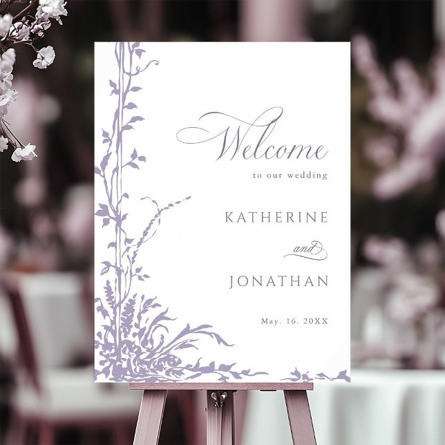 Lavender Botanical Arch Garden Wedding Welcome Poster (Skapare uppladdad)