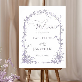 Lavender Botanical Arch Garden Wedding Welcome Poster
