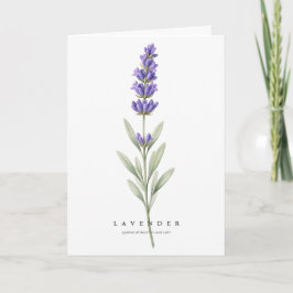 Lavender Botanical Art Symbol of Devotion and Calm Kort