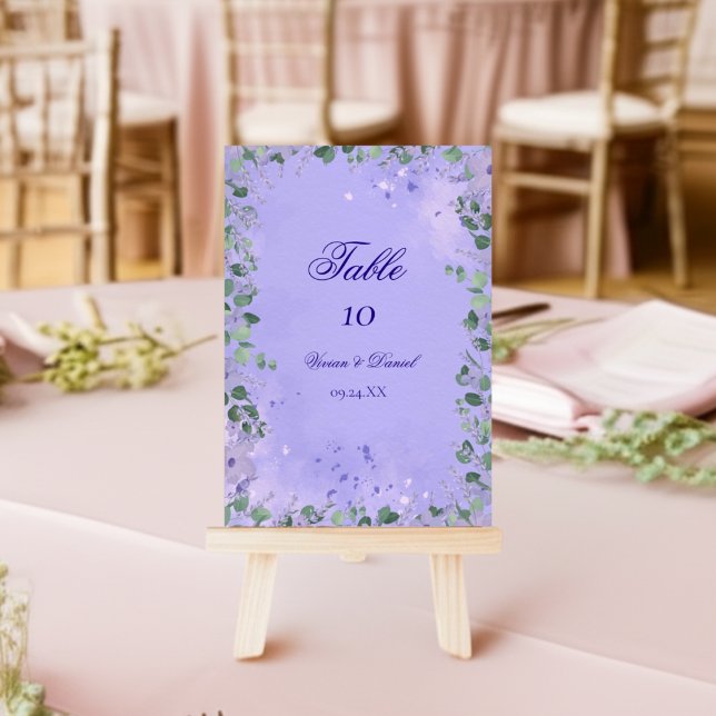 Lavender Botanical Bröllop Bordsnummer Card (Skapare uppladdad)