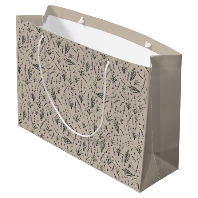 Lavender Botanical Pattern Gift Bag (Baksidan Vinklad)