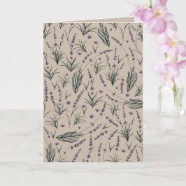 Lavender Botanical Pattern Greeting Card Kort
