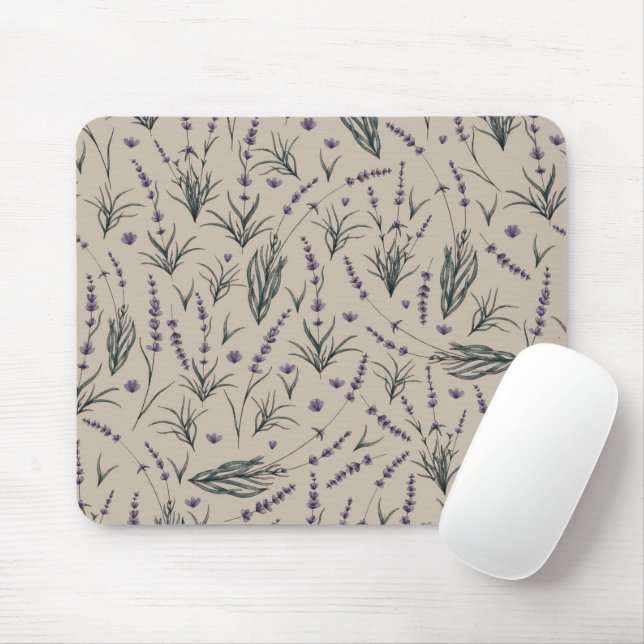 Lavender Botanical Pattern Mouse Pad Musmatta (Med mus)