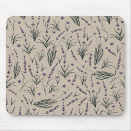 Lavender Botanical Pattern Mouse Pad Musmatta