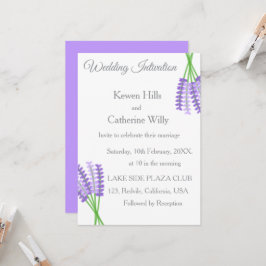 Lavender Botanical Wedding Invitation Inbjudningar