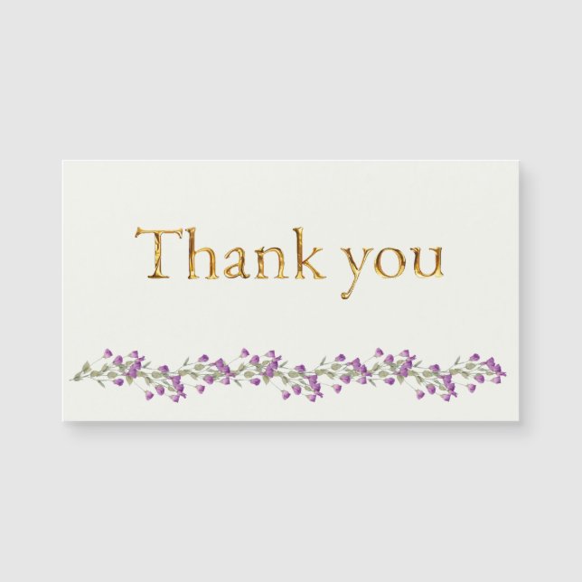 Lavender bough med Elegant Guld Script Tack (Framsida)