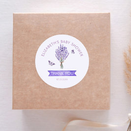 Lavender Bouquet Baby Shower Tack Runt Klistermärke