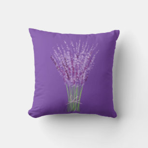Lavender Bouquet Illustration av minimalistisk avv Kudde