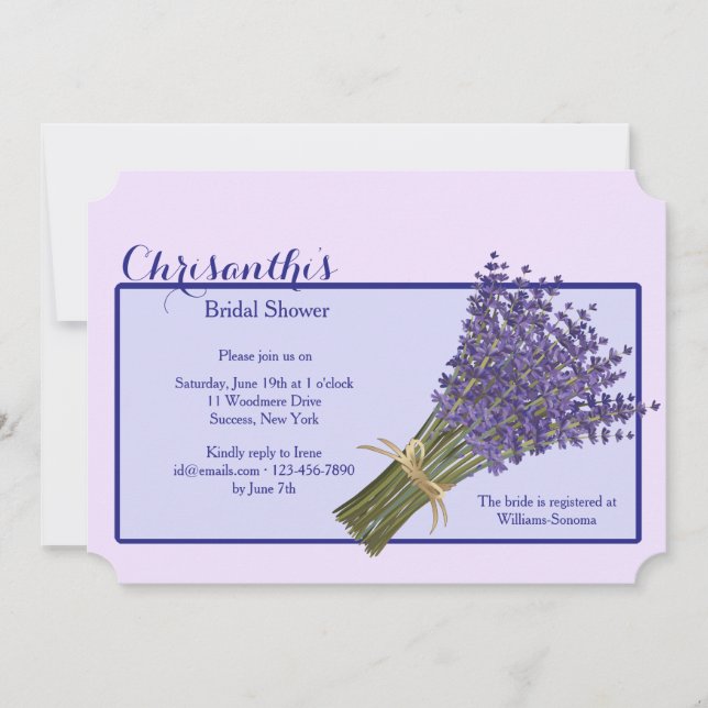 Lavender Bouquet-inbjudan Inbjudningar (Framsida)
