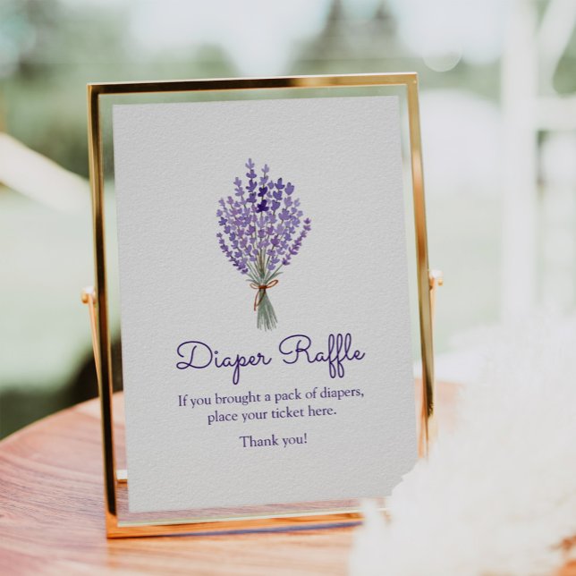 Lavender Bouquet Watercolor Diaper Raffle Poster (Skapare uppladdad)