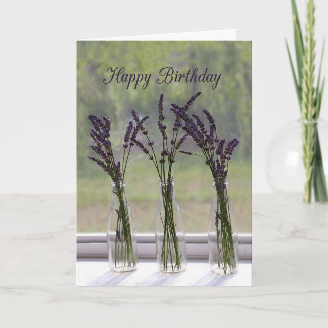 Lavender Bouquets Grattis på födelsedagen Kort (Framsida)