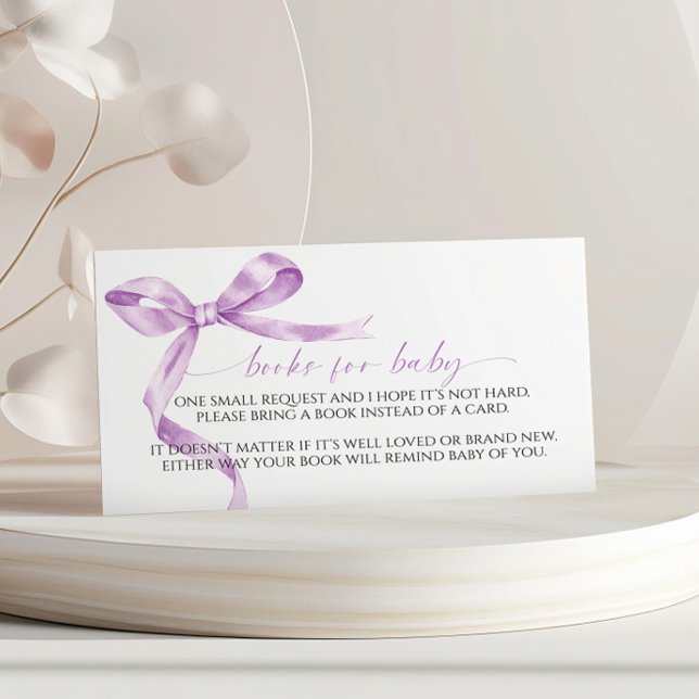 Lavender Bow Bok för Baby-höljeskort Tilläggskort (Skapare uppladdad)