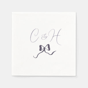 lavender bow bröllop pappersservett