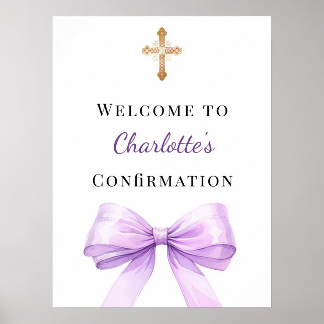 Lavender bow Confirmation welcome Poster (Framsidan)